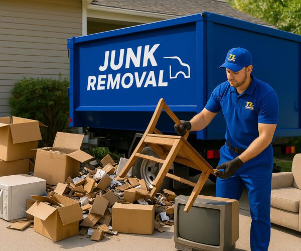 We clean up what's left behind. Furniture, appliances, boxes—gone.
